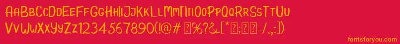 Candy Demo Font – Orange Fonts on Red Background