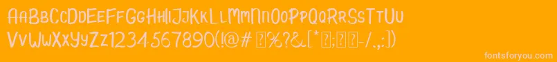 Candy Demo Font – Pink Fonts on Orange Background