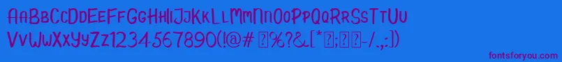 Candy Demo Font – Purple Fonts on Blue Background