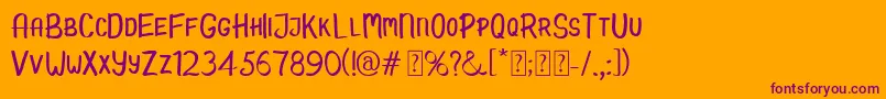 Candy Demo Font – Purple Fonts on Orange Background