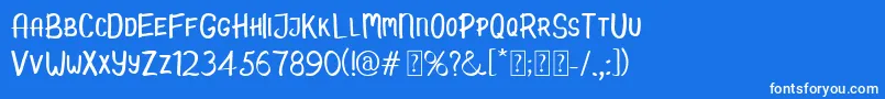 Candy Demo Font – White Fonts on Blue Background