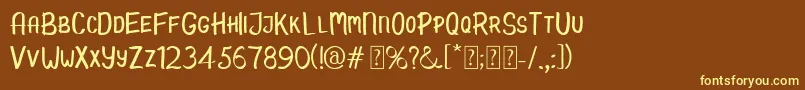 Candy Demo Font – Yellow Fonts on Brown Background
