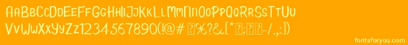 Candy Demo Font – Yellow Fonts on Orange Background