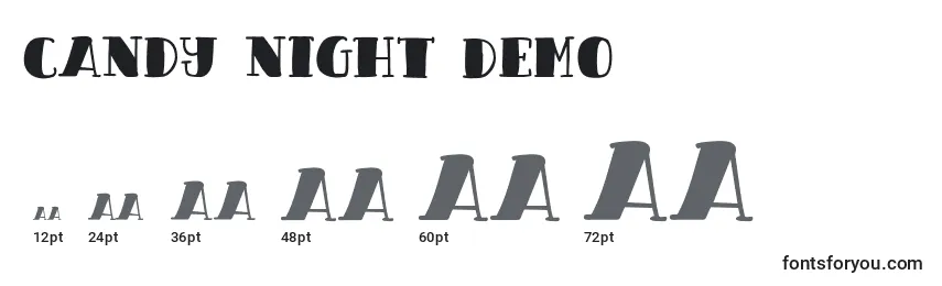 Candy Night Demo Font Sizes