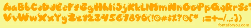 Candyshop Font – Orange Fonts on Yellow Background