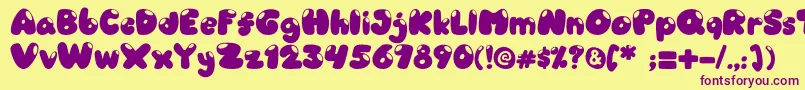 Candyshop Font – Purple Fonts on Yellow Background