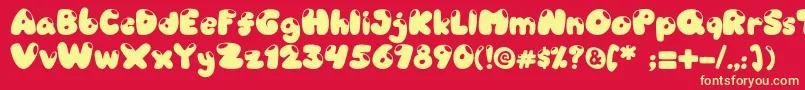 Candyshop Font – Yellow Fonts on Red Background