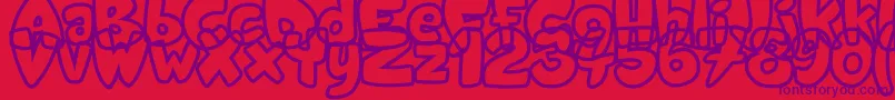 Candyshop Font – Purple Fonts on Red Background