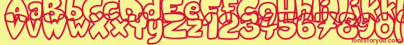 Candyshop Font – Red Fonts on Yellow Background