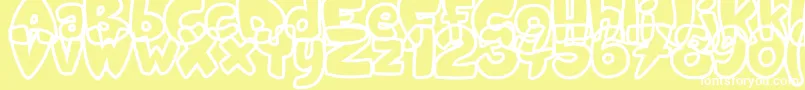 Czcionka Candyshop – białe czcionki na żółtym tle