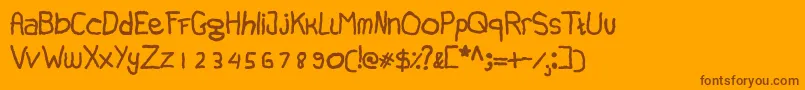 Weitere Informationen zur Canfuguh Font-Schriftart Canfuguh Font-Schriftart – Braune Schriften auf orangefarbenem Hintergrund