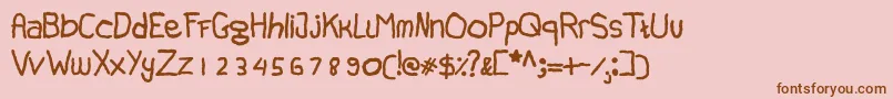 フォントCanfuguh Font – ピンクの背景に茶色のフォント