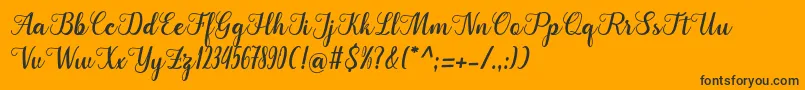 Cangkhoi-Schriftart – Schwarze Schriften auf orangefarbenem Hintergrund