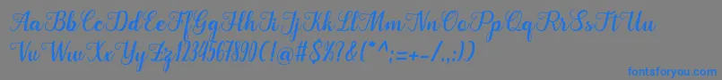 Cangkhoi-Schriftart – Blaue Schriften auf grauem Hintergrund