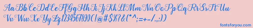 Cangkhoi Font – Blue Fonts on Pink Background