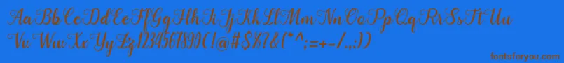 Cangkhoi Font – Brown Fonts on Blue Background