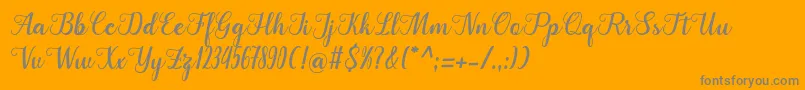 Cangkhoi-Schriftart – Graue Schriften auf orangefarbenem Hintergrund