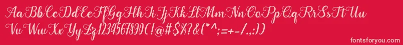 Cangkhoi Font – Pink Fonts on Red Background