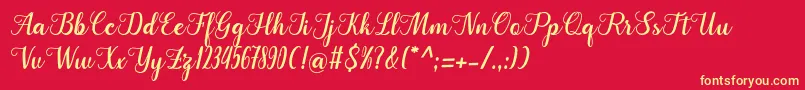 Cangkhoi Font – Yellow Fonts on Red Background