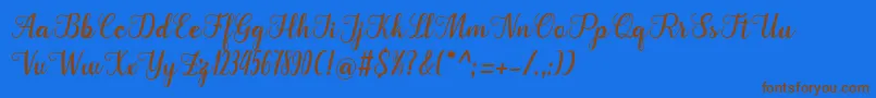 Cangkhoi Font – Brown Fonts on Blue Background