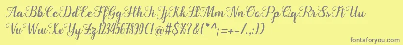 Cangkhoi Font – Gray Fonts on Yellow Background