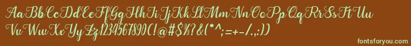 Cangkhoi Font – Green Fonts on Brown Background