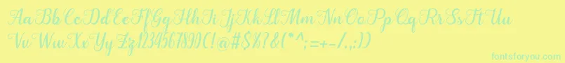 Cangkhoi Font – Green Fonts on Yellow Background