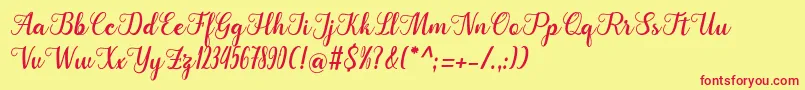 Cangkhoi Font – Red Fonts on Yellow Background