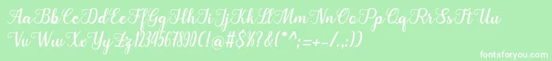 フォントCangkhoi – 緑の背景に白い文字
