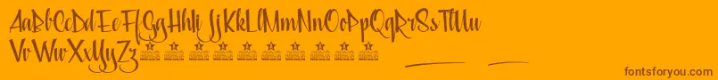 SaturdayNightsPersonalUse Font – Brown Fonts on Orange Background