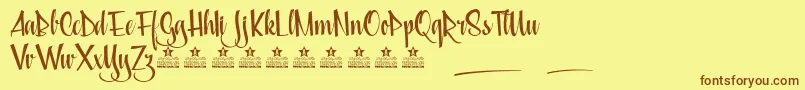 SaturdayNightsPersonalUse Font – Brown Fonts on Yellow Background