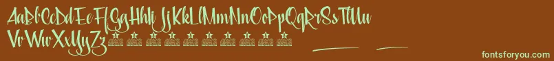 SaturdayNightsPersonalUse Font – Green Fonts on Brown Background