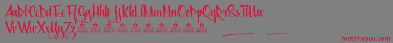 SaturdayNightsPersonalUse Font – Red Fonts on Gray Background