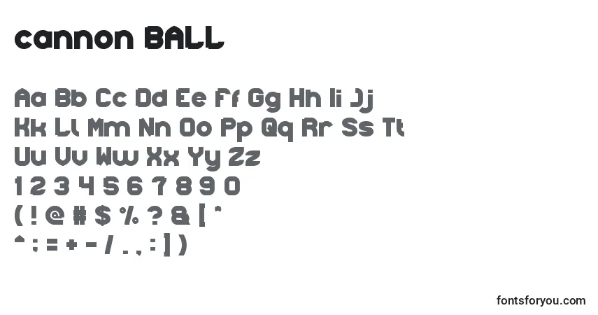 Шрифт Cannon BALL – алфавит, цифры, специальные символы