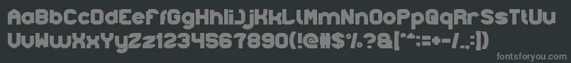 cannon BALL-fontti – harmaat kirjasimet mustalla taustalla