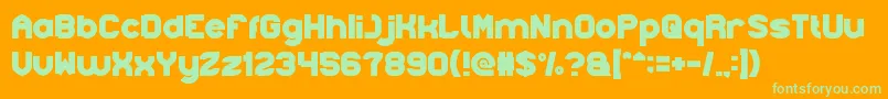 cannon BALL-Schriftart – Grüne Schriften auf orangefarbenem Hintergrund