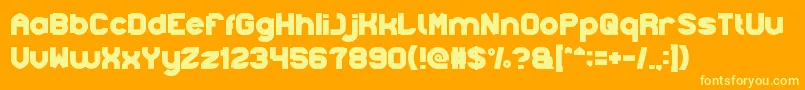 cannon BALL-Schriftart – Gelbe Schriften auf orangefarbenem Hintergrund