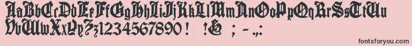 cantebriggia-Schriftart – Schwarze Schriften auf rosa Hintergrund