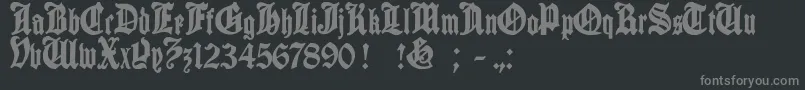 フォントcantebriggia – 黒い背景に灰色の文字