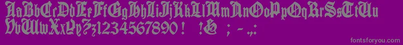 cantebriggia-Schriftart – Graue Schriften auf violettem Hintergrund