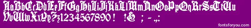 フォントcantebriggia – 紫の背景に白い文字