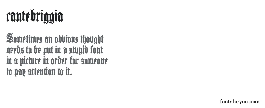 Review of the Cantebriggia (122715) Font
