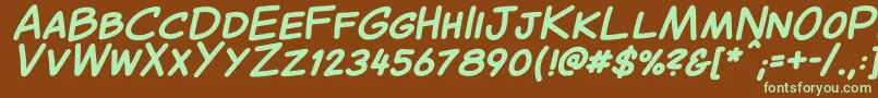 CantedComic Bold Font – Green Fonts on Brown Background