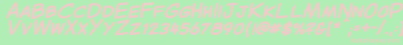 CantedComic Bold Font – Pink Fonts on Green Background