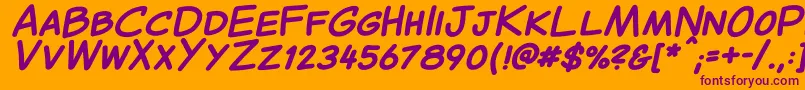 CantedComic Bold Font – Purple Fonts on Orange Background