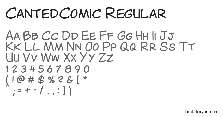 Шрифт CantedComic Regular – алфавит, цифры, специальные символы