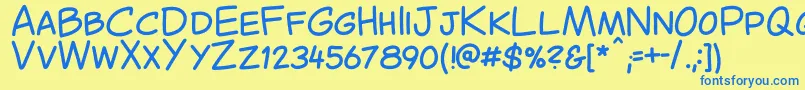 CantedComic Regular Font – Blue Fonts on Yellow Background