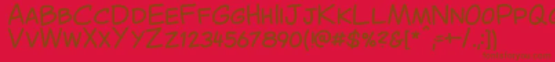 Lisätietoja CantedComic Regular-fontista CantedComic Regular-fontti – ruskeat fontit punaisella taustalla