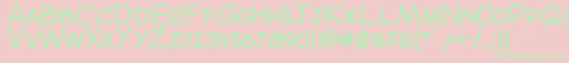 Lisätietoja CantedComic Regular-fontista CantedComic Regular-fontti – vihreät fontit vaaleanpunaisella taustalla