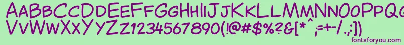 CantedComic Regular Font – Purple Fonts on Green Background